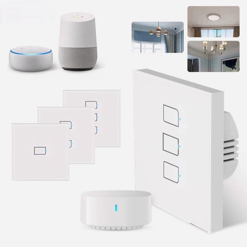 Smart Light Touch Switch With Two Way Control,APP Remote Control,Timer-Function,Voice Control Work with S3 Hub Compatible With Aleax Google Assistant