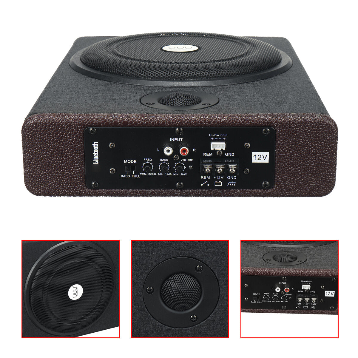 Ultra-thin Car Seat Subwoofer Car Active Subwoofer Audio Speaker Amplifier 10 Inches
