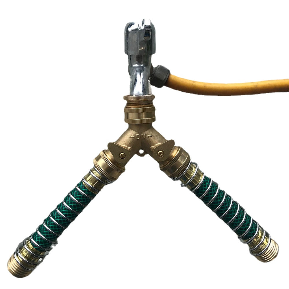 3/4'' Brass Coil Spring Hose Tube Threaded Garden Faucet Spring Coupling Adapter Hose Protector Irrigation Tap Connector Extension Pipes Fittings