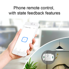 Mini WiFi+Bluetooth Smart Switch App Control Voice Control Light Intelligent Remote Control Switch Module for Smart Home Work with Alexa Google Home
