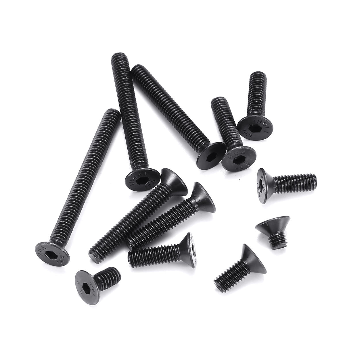 M4CH3 180Pcs M4 Hex Socket Flat Head Screw 10.9 Grade Carbon Steel 6-40mm Bolt Assortment