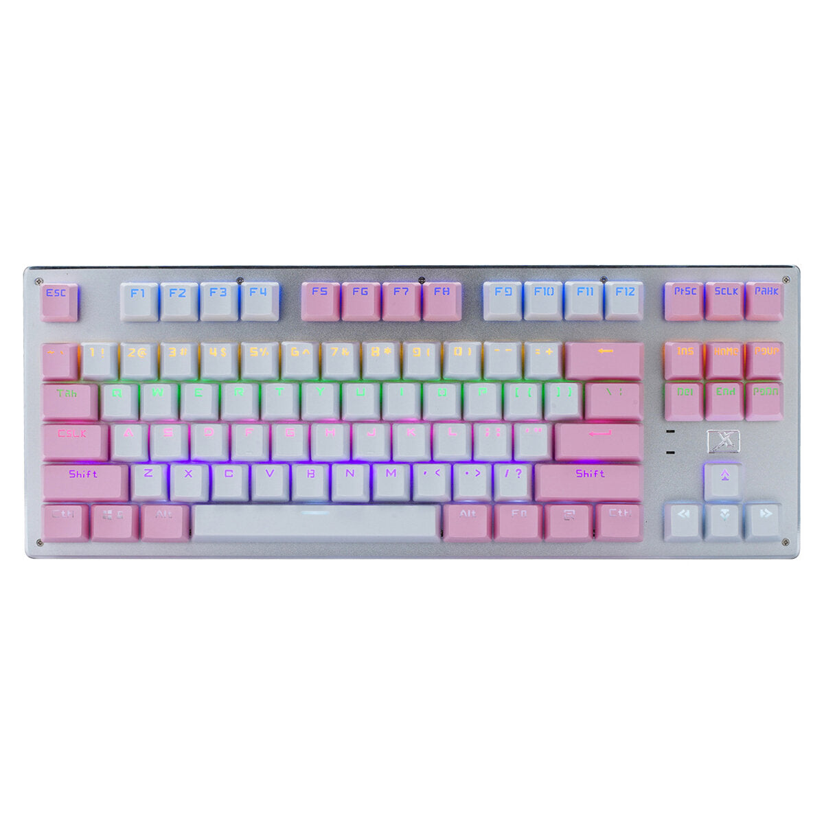 Mechanical Keyboard 87 Keys Three-Mode Wireless Bluetooth4.0 / 2.4G / Type-C Wired Blue Switch LED Backlit Gaming Keyboard for Laptop
