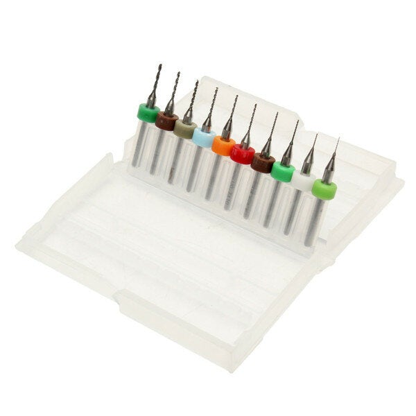 10pcs Hard Alloy Tungsten Steel Micro PCB CNC Drill Bits For Circuit Boards