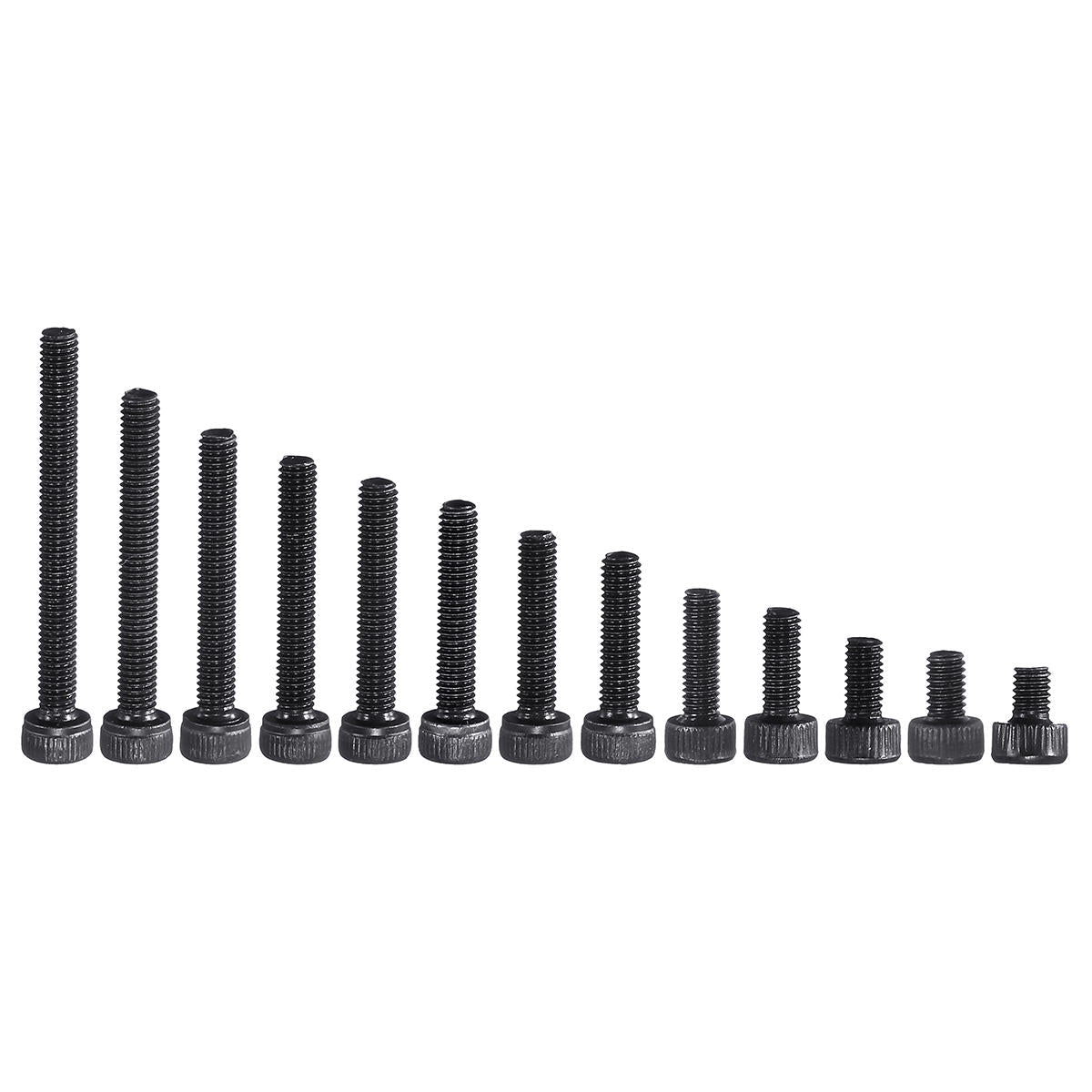 260Pcs M3 12.9 Grade Carbon Steel Hex Socket Cap Head Screw Bolts Assortment Set