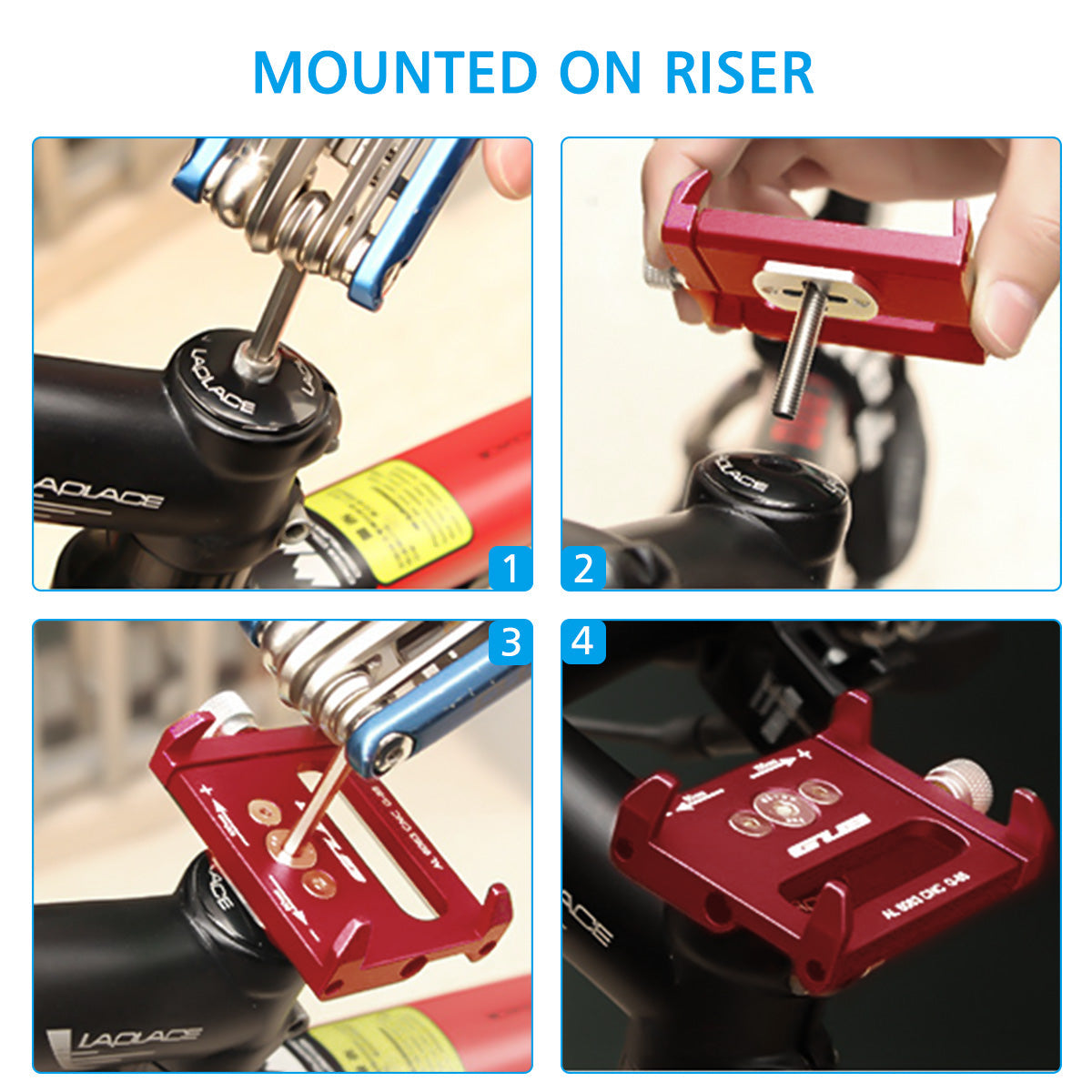 Bike Phone Holder Adjustable Quick Release Bicycle Phone Mount for 3.5-6.2inch Phone Cycling