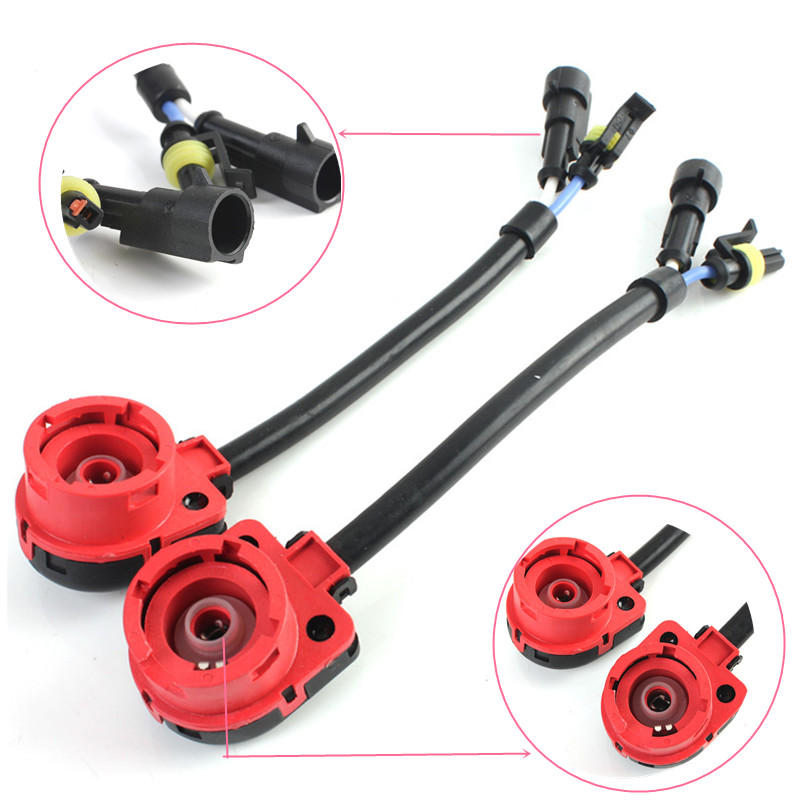 2pcs Xenon HID Bulb Socket Cable Adaptor Harness SP2G D2S D2C C2R D4S D4C D4R