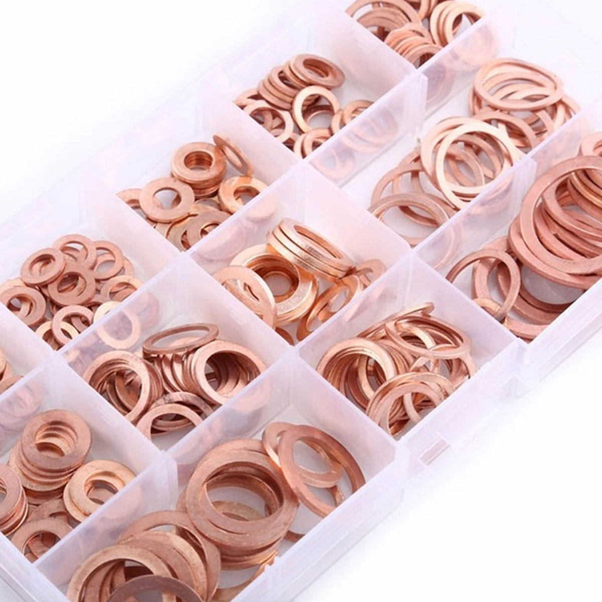 280Pcs/Set Seal Assortment Set Copper Washer Gasket Nut Oil Copper Rings Discs