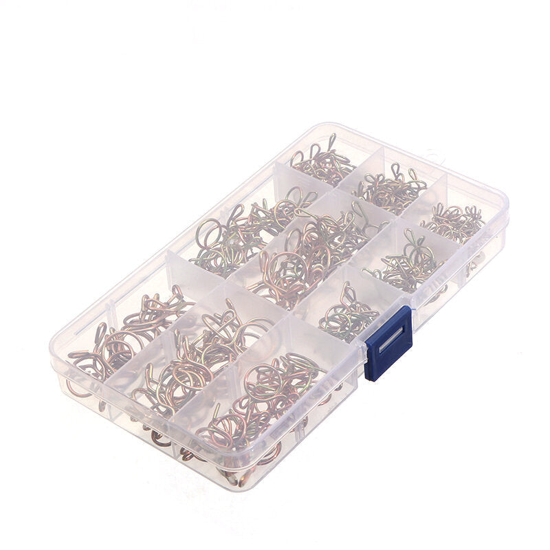 250Pcs Fuel Line Silicone Vacuum Hose Clamps Tubing Spring Clips Clamps Tube Clamps Fastener Assortment Kit