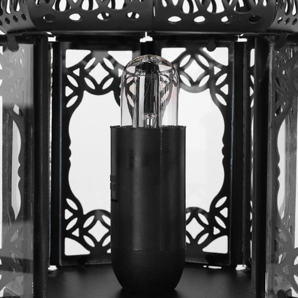 Iron Frame Natural Crystal Salt Rock Lamp Air Purifier Desk Night Light