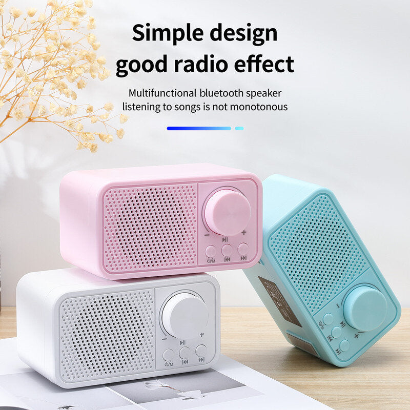Bluetooth 5.0 Portable Mini FM Radio Receiver Speaker MP3 Player Support TF Card USB Waterproof Large Capacity Battery