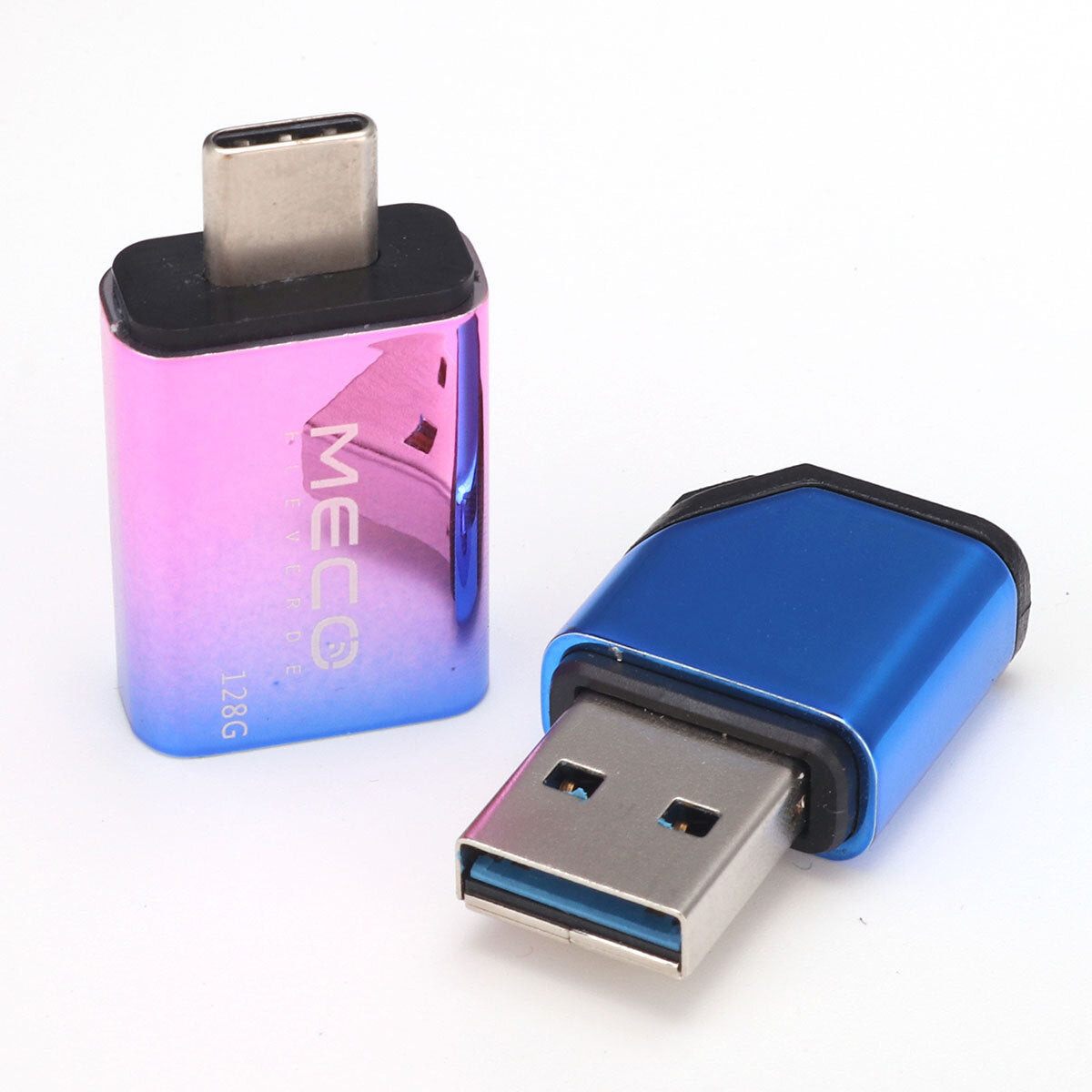 128G USB3.0 Flash Drive with Type-C Adapter 2-in-1 Memory Stick OTG USB Stick Pendrive 32G 64G Metal Thumb Drive