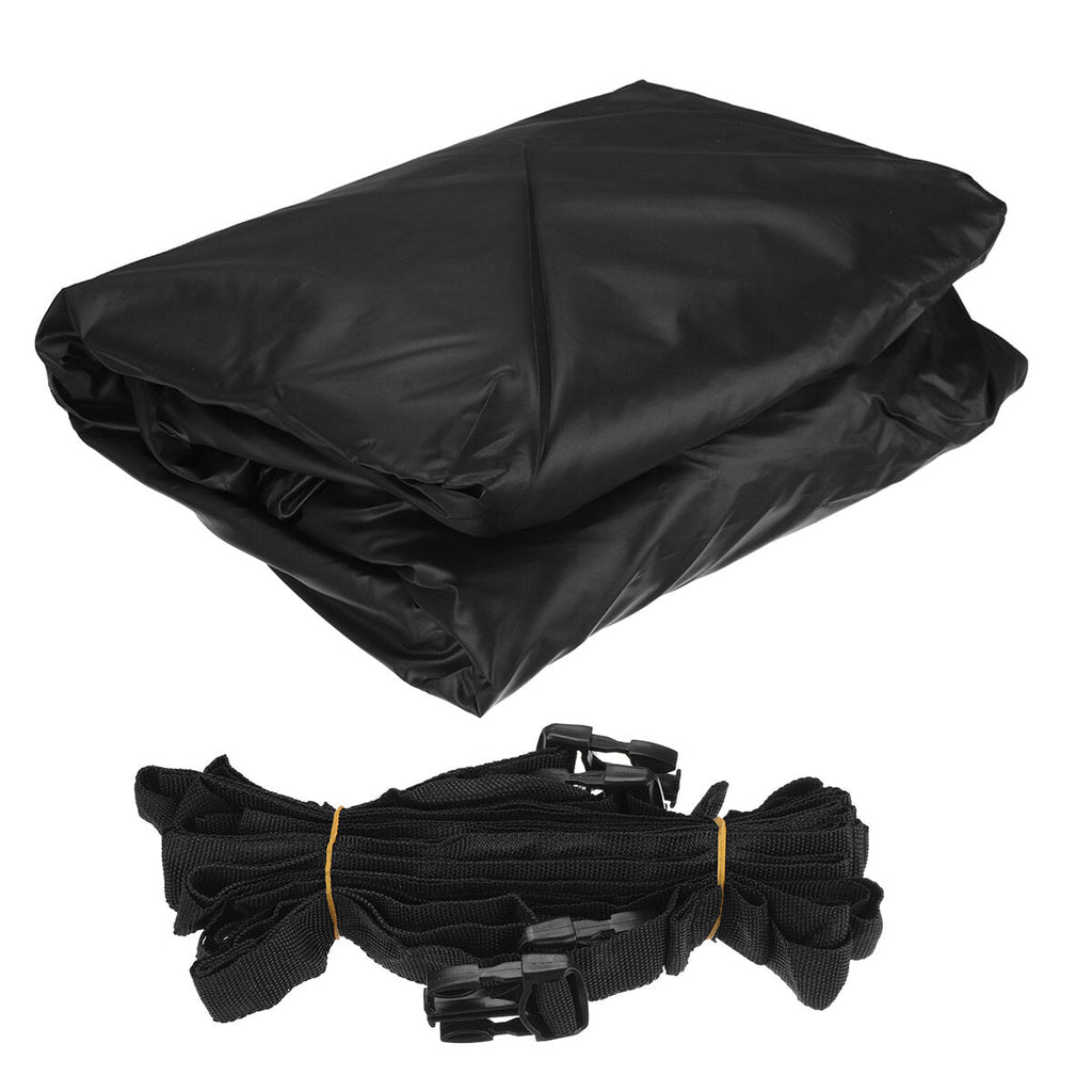 10ft / 10-12ft /12-14ft / 14-16ft Jon Boat Cover 210D Waterproof Sun Protection Black
