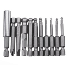 11pcs 50mm Magnetic Ball Screwdriver Bit H1.5/2/2.5/3/4/5/6/8 PH2 SL6 Screwdriver