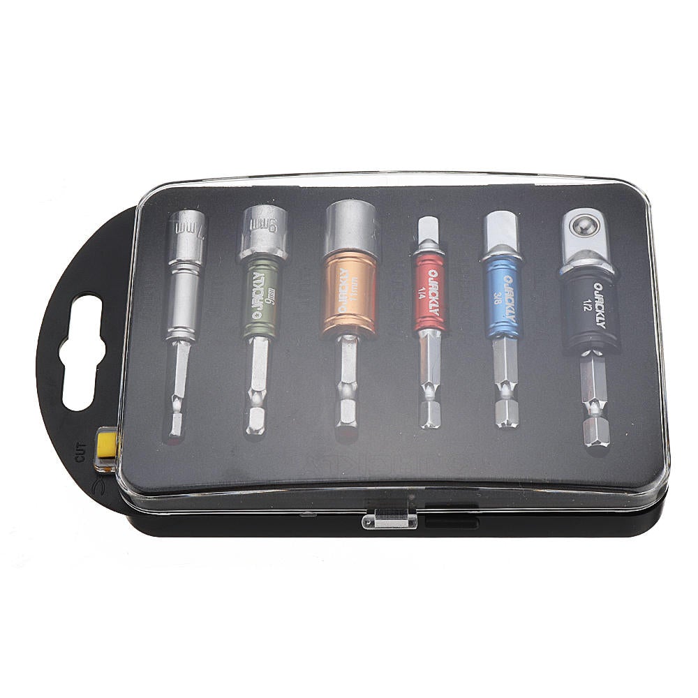 6pcs Hex Shank Screwdriver Bit Adapter and Sleeve Screwdriver Driver Socket Set