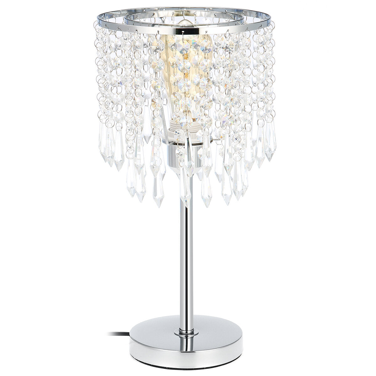 Crystal Table Pendant Lamps Bedroom Modern Wedding Decoration Dimmable Desk Lamp for Bedside Living Room Lighting
