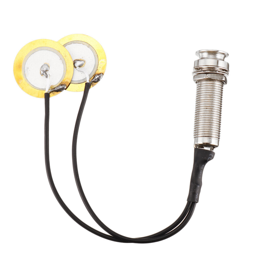 2 Transducer Pickup System for Kalimba Self-adhesive Thumb Piano Mbira Mono Piezo Pickup with Buzzer