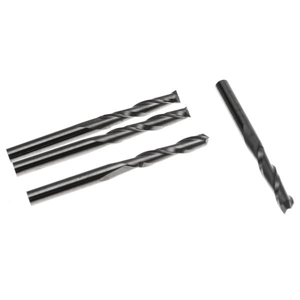 10pcs 1/8 Inch Double Flute Spiral 17mm End Mill Set CNC Carbide Flat Nose