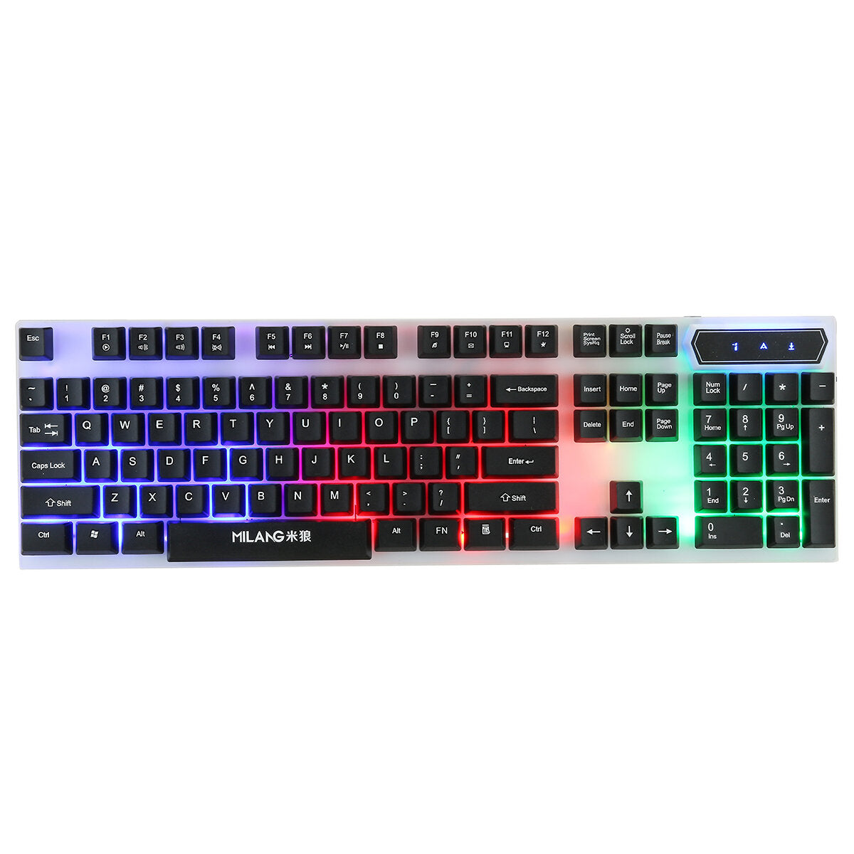 104 Keys Wired Keyboard and Mouse Set Rainbow Backlight USB 1000DPI Gaming Keyboard for Home Office Computer Supplies