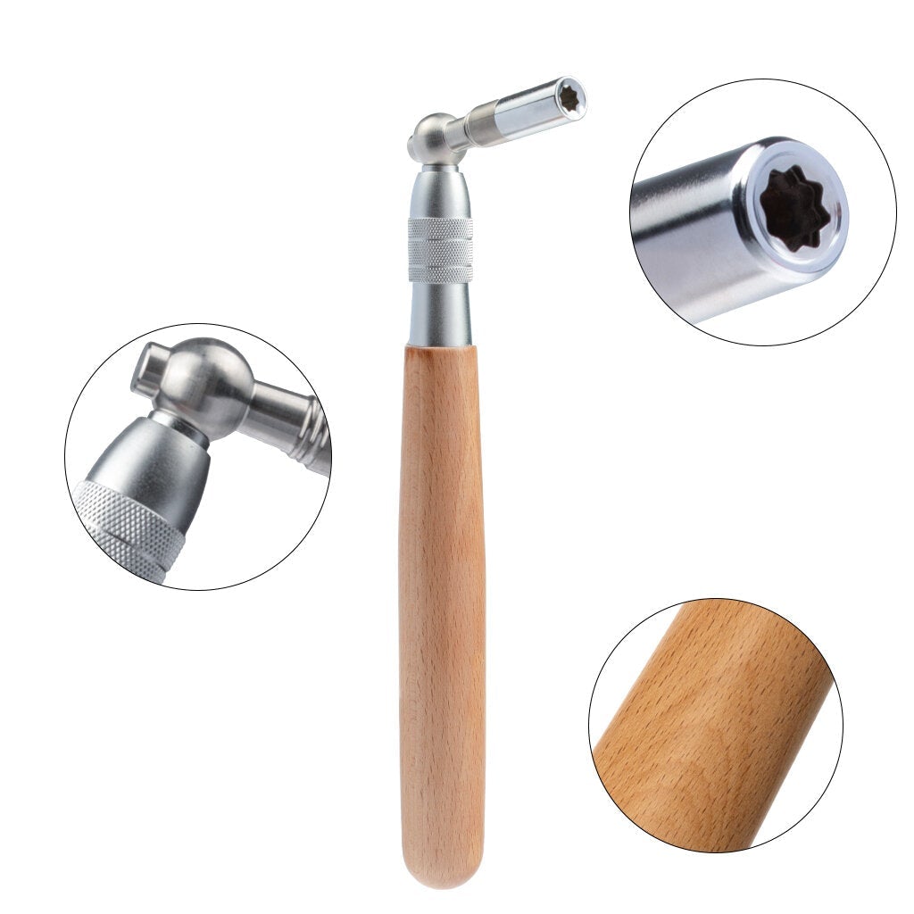 Professional Piano Wrench Maple Wood Handle Stainless Steel Hammer Tuner Tools Tuning Tool