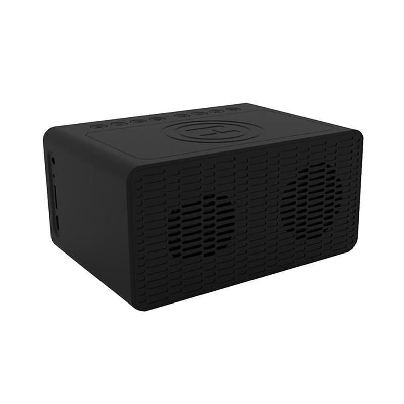 Wireless Bluetooth Speaker Wireless Charger, USB Charging for Phone Portable Double Alarm Clock FM Radio Subwoofer, Three-range Brightness Adjustment