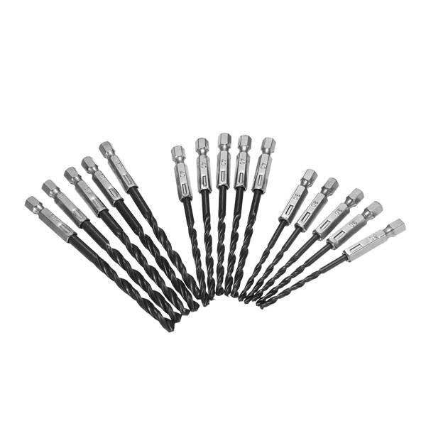 15pcs 3-5mm HSS Twist Drill Bit Set 1/4 Inch Hex Shank High Speed Steel Drill Bits