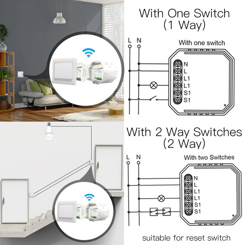 Smart Solution On-off Switch Smart Home Modification Module Work with Alexa Google,220-240V