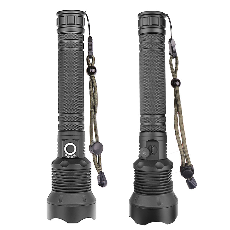  LED 3 Modes USB Rechargeable Telescopic Zoom LED Flashlight 18650/26650