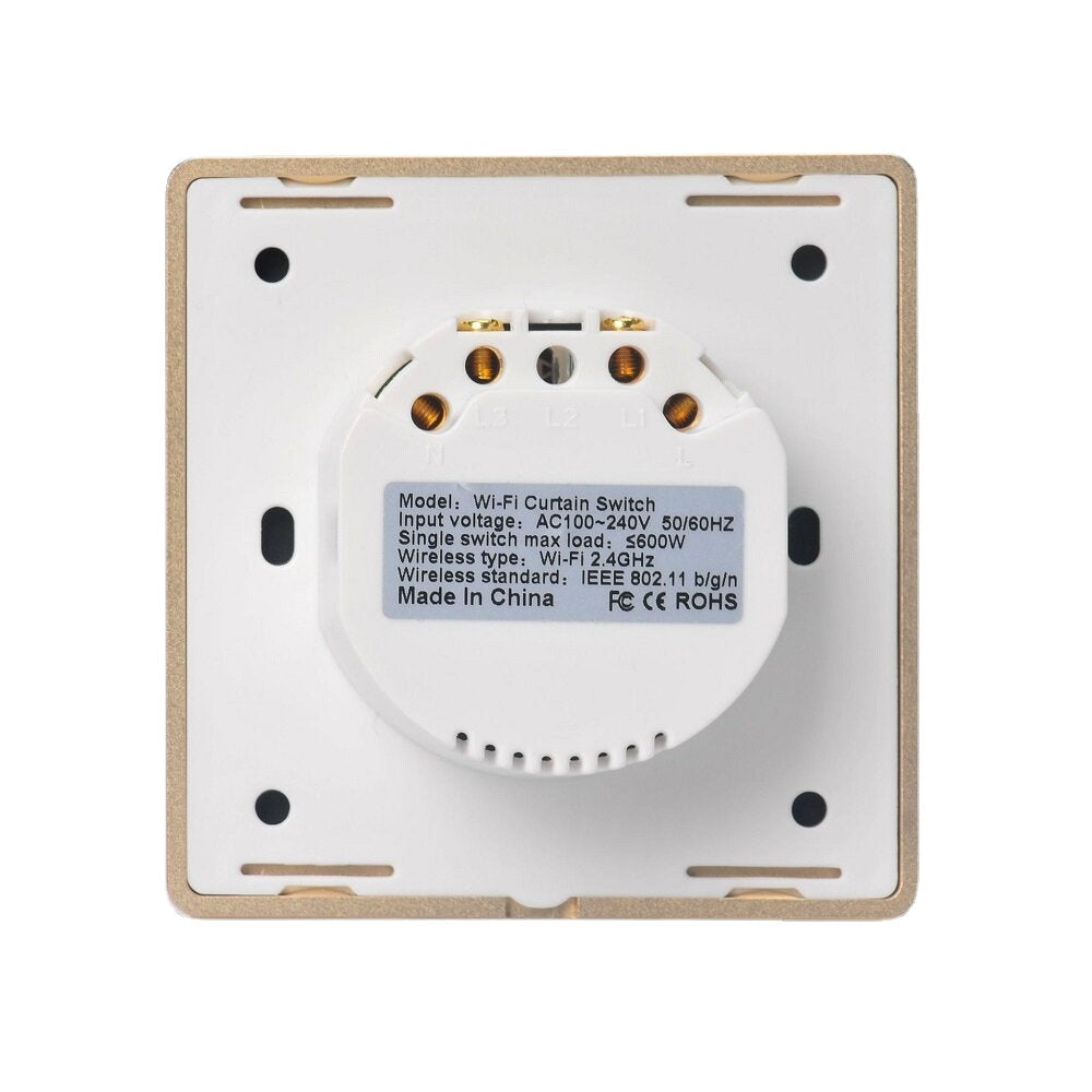 WiFi Curtain Switch Type 86 EU Standard Metal Frame Brushed Wall Curtain Switch