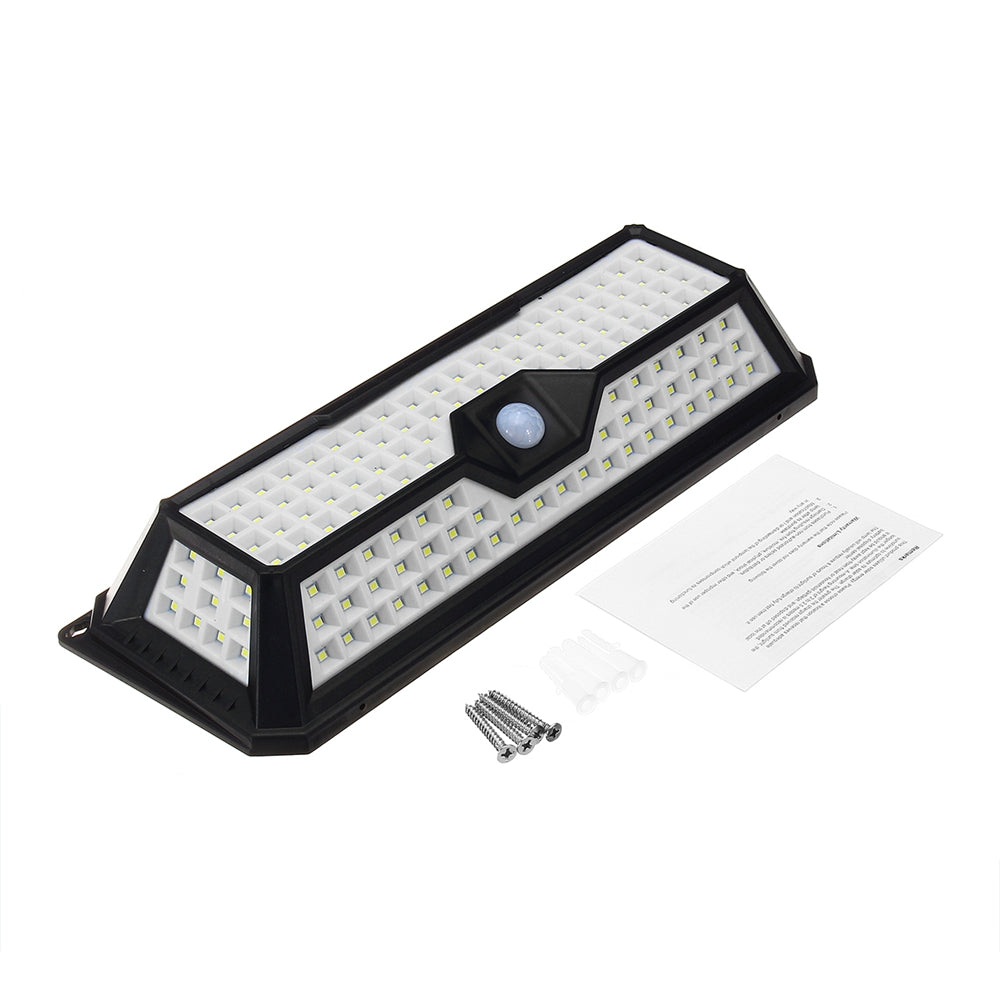 Waterproof 136 LED Solar Light PIR Motion Sensor Wall Lamp 3 Modes Dimmable Outdoor Garden Lamp 