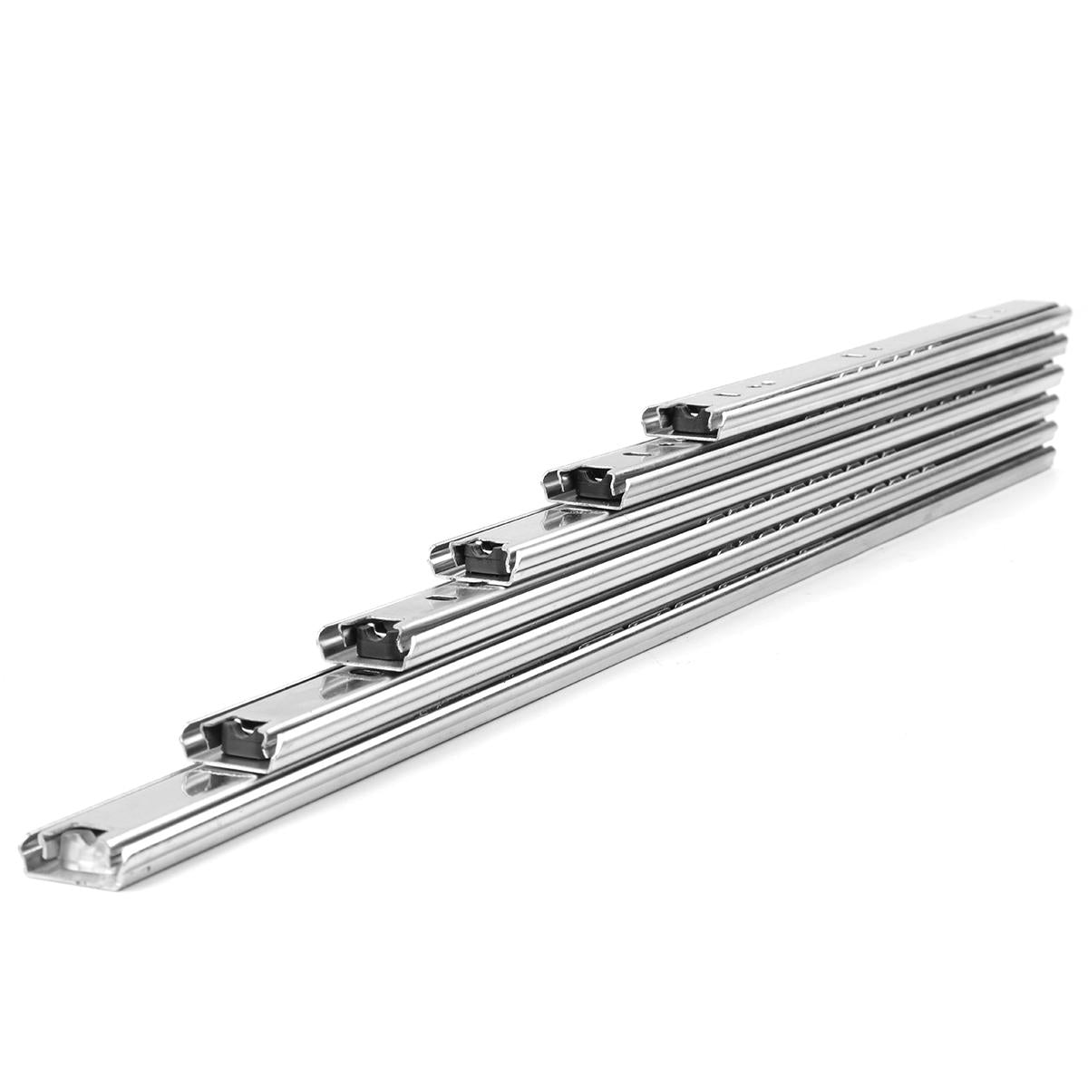 2Pcs 27mm Ball Bearing Drawer Runners Slides Side Full Extension Slide