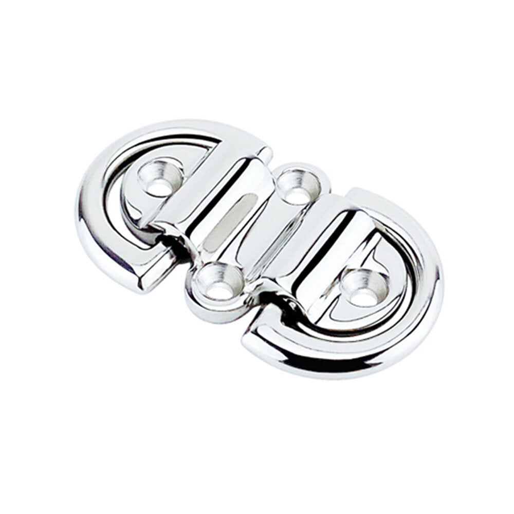 316 Stainless Steel Double D Ring Deck Folding Pad Eye Lashing Tie Down Cleat Yacht Motorboat Truck Polish Boat Marine Grade