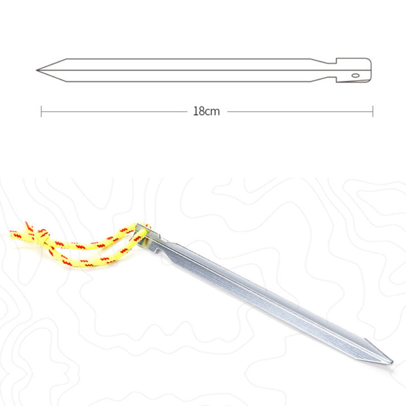 18CM Sun Shade Camping Tent Nails Reflective Tent Rope Stable Aluminum Alloy Portable Tent Accessories
