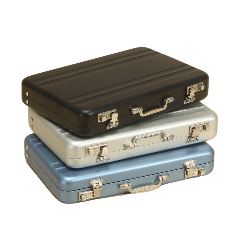 Aluminum Business Credit Cards Box Mini Suitcase Card Holder High Grade Business Office Cards Box