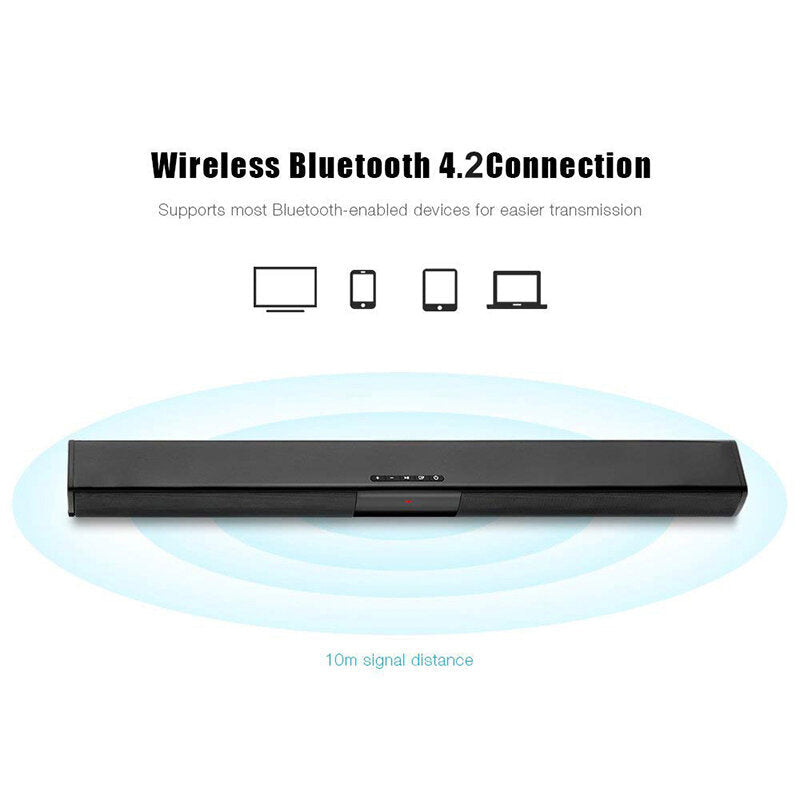 Protable Wireless Bluetooth Speaker Home Theater Soundbar 4 Modes 3D Surround Sound Deep Bass Audio FM Radio