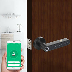 Fingerprint Door Lock Smart Bluetooth Password Handle Lock APP Unlock Keyless Entry Works with iOS/Android