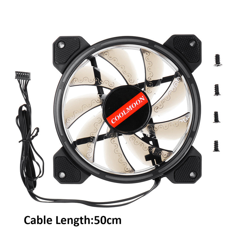 12CM 3 Pin 1 Fan 12 Modes Adjustable Colorful RGB LED Silent Computer Case Cooling Fan