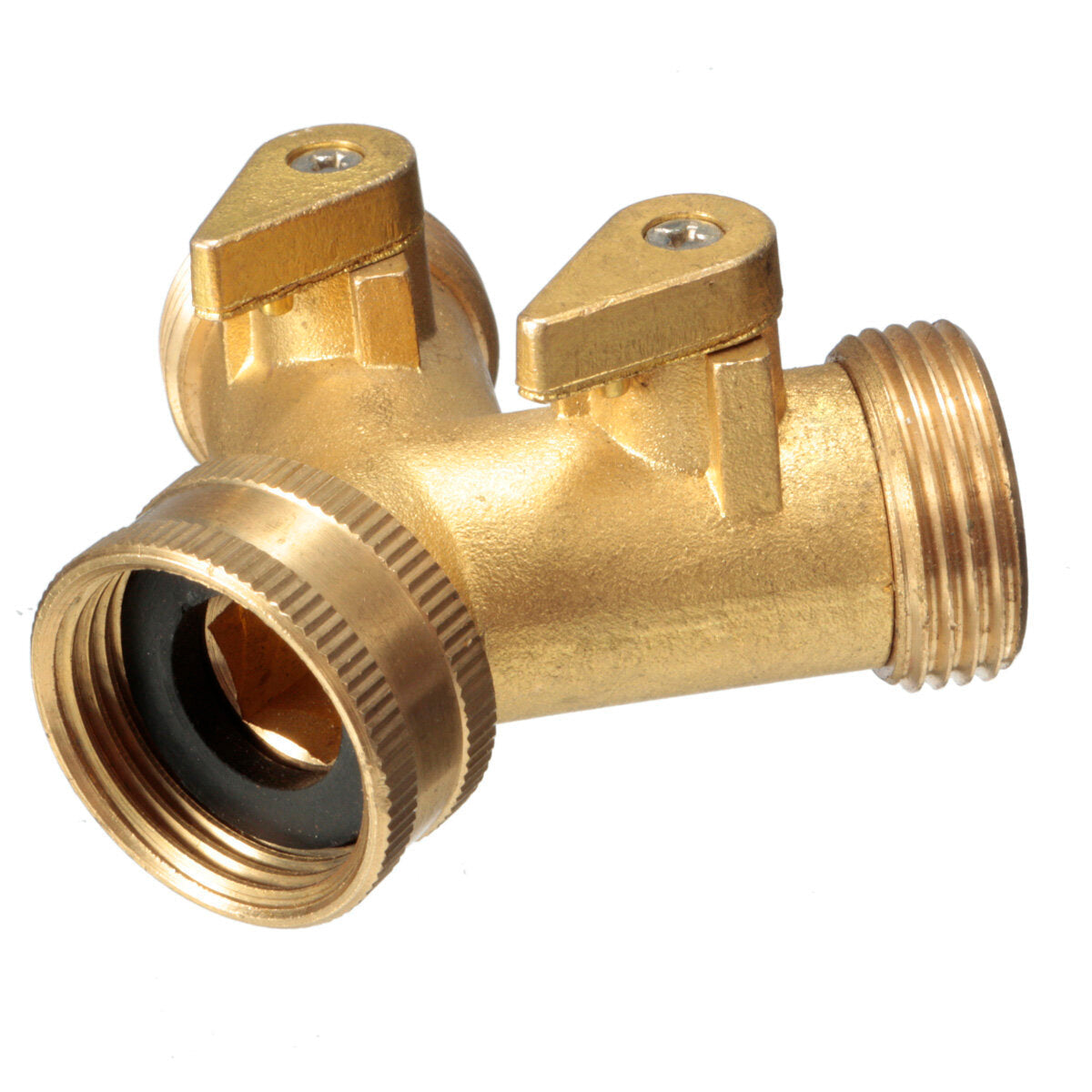 3/4 " Brass Garden Irrigation Hose Splitter Faucet Manifold 2 Way Y Shape Adapter Pipe Tap Connector
