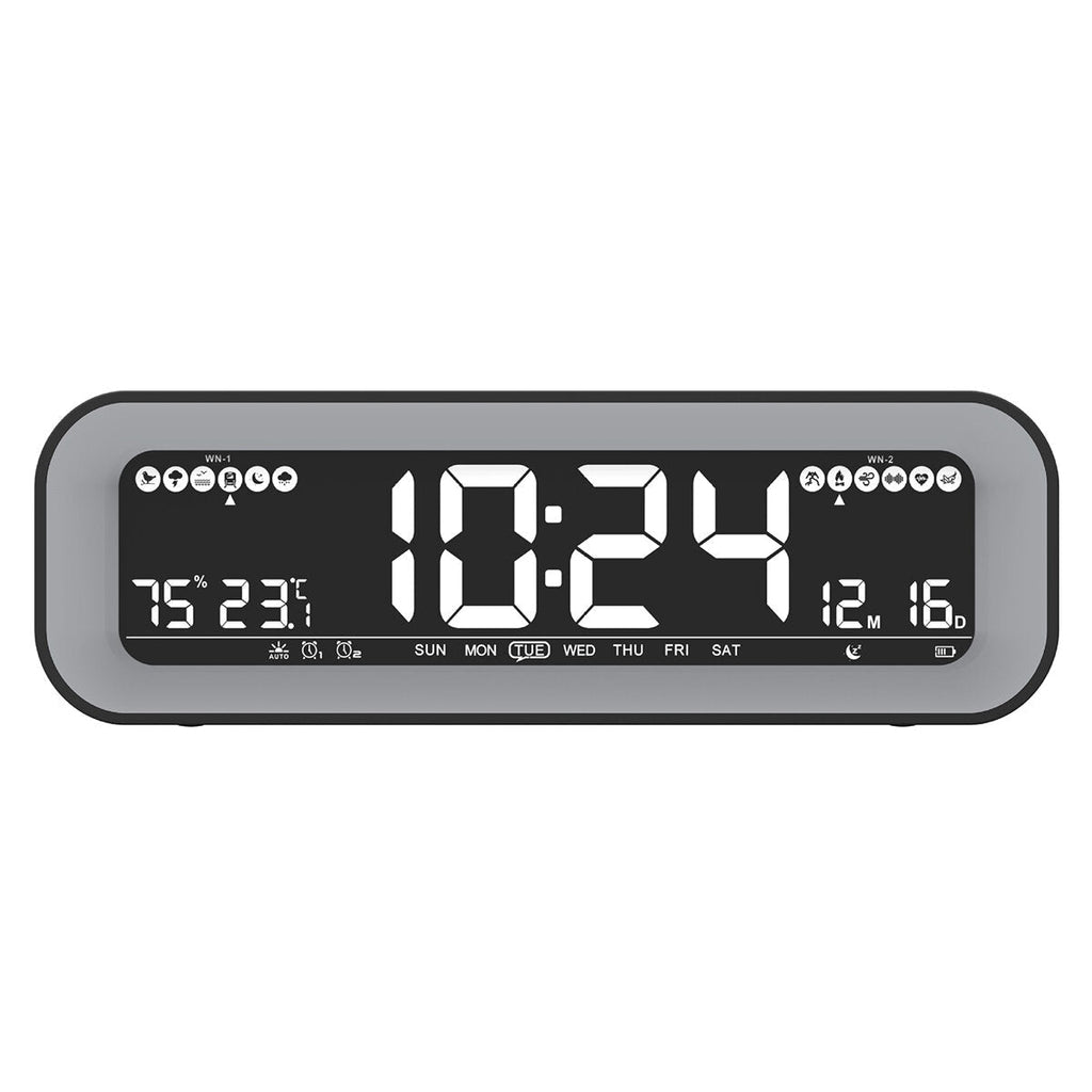 LCD Screen Alarm Clock Electronic Digital Clock Charging Temperature and Humidity Alarm Clock