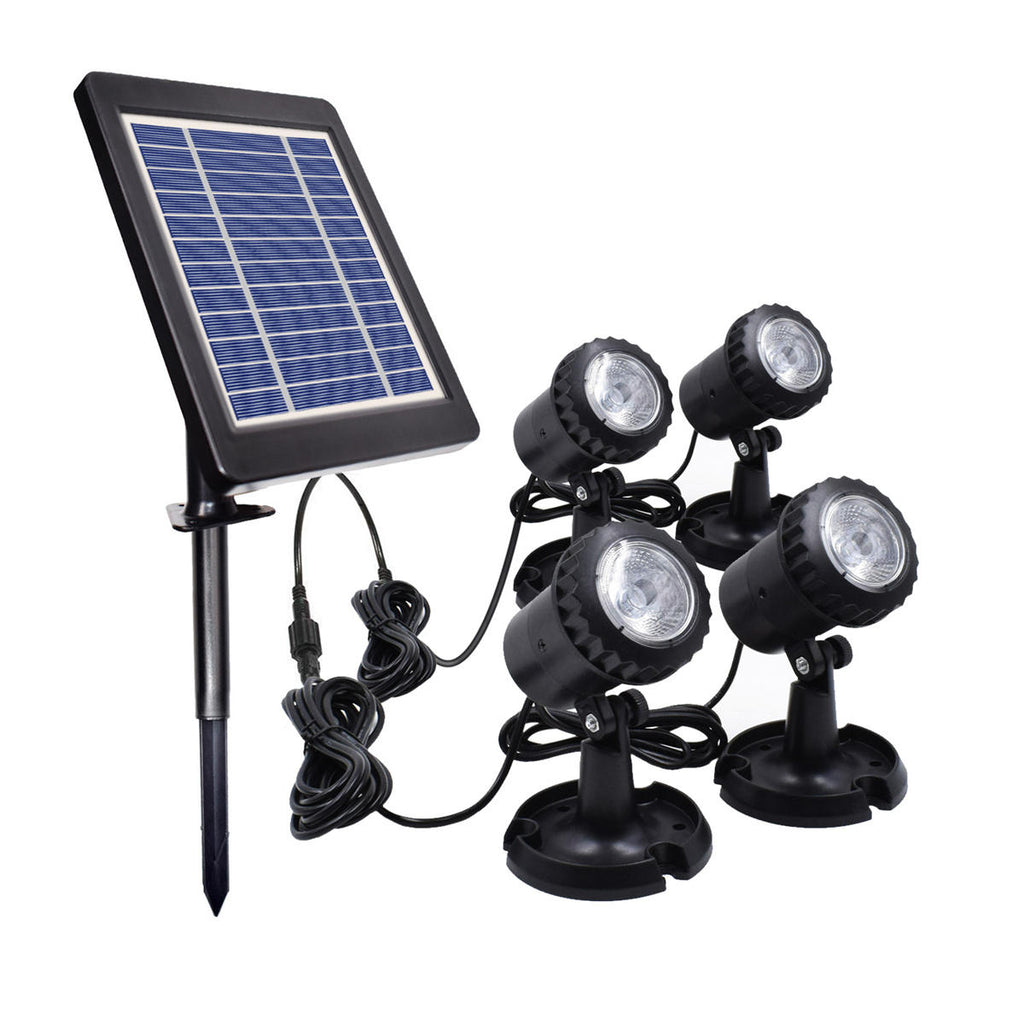 IP68 4 in1 Waterproof Underwater Fountain Pond Lights Solar Light LED Spotlights For Outdoor Amphibious Lawn Pool Garden Path Aquarium