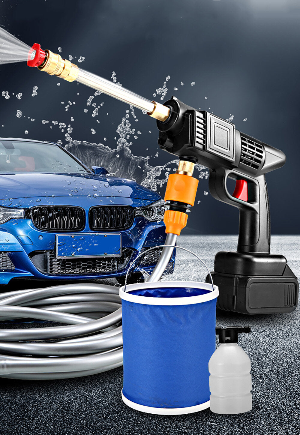 24V Wireless High Pressure Car Washer Water Spear Washing Portable