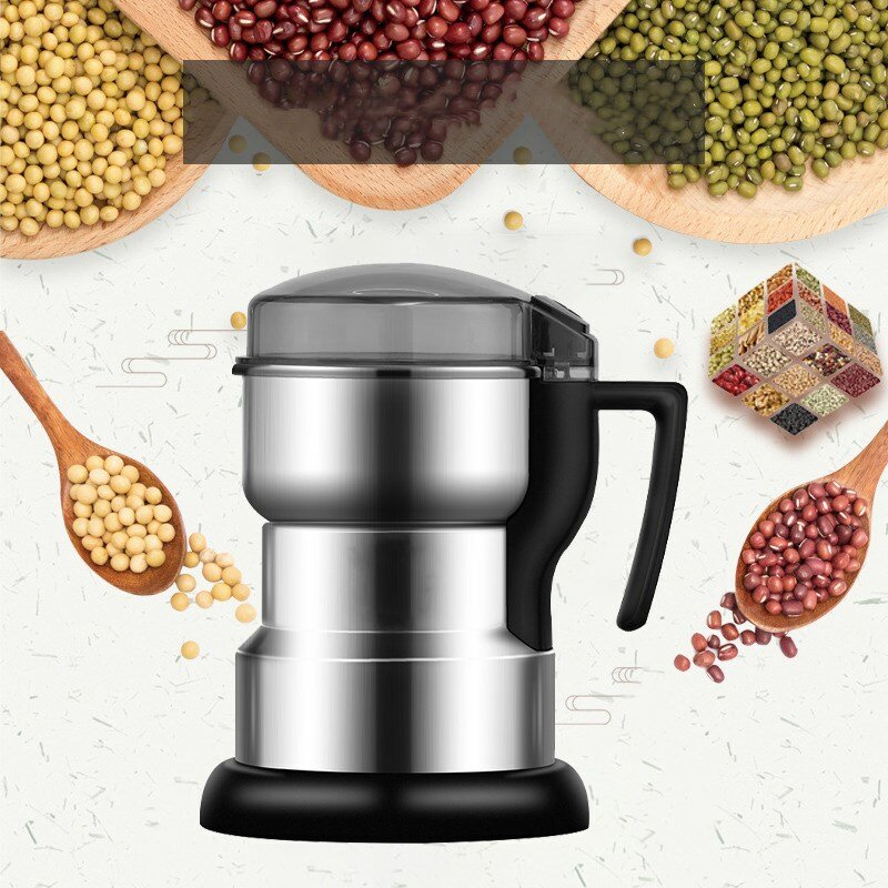 Electric Coffee Grinder Stainless Grain Food Bean Grinding Powder Crusher 400W