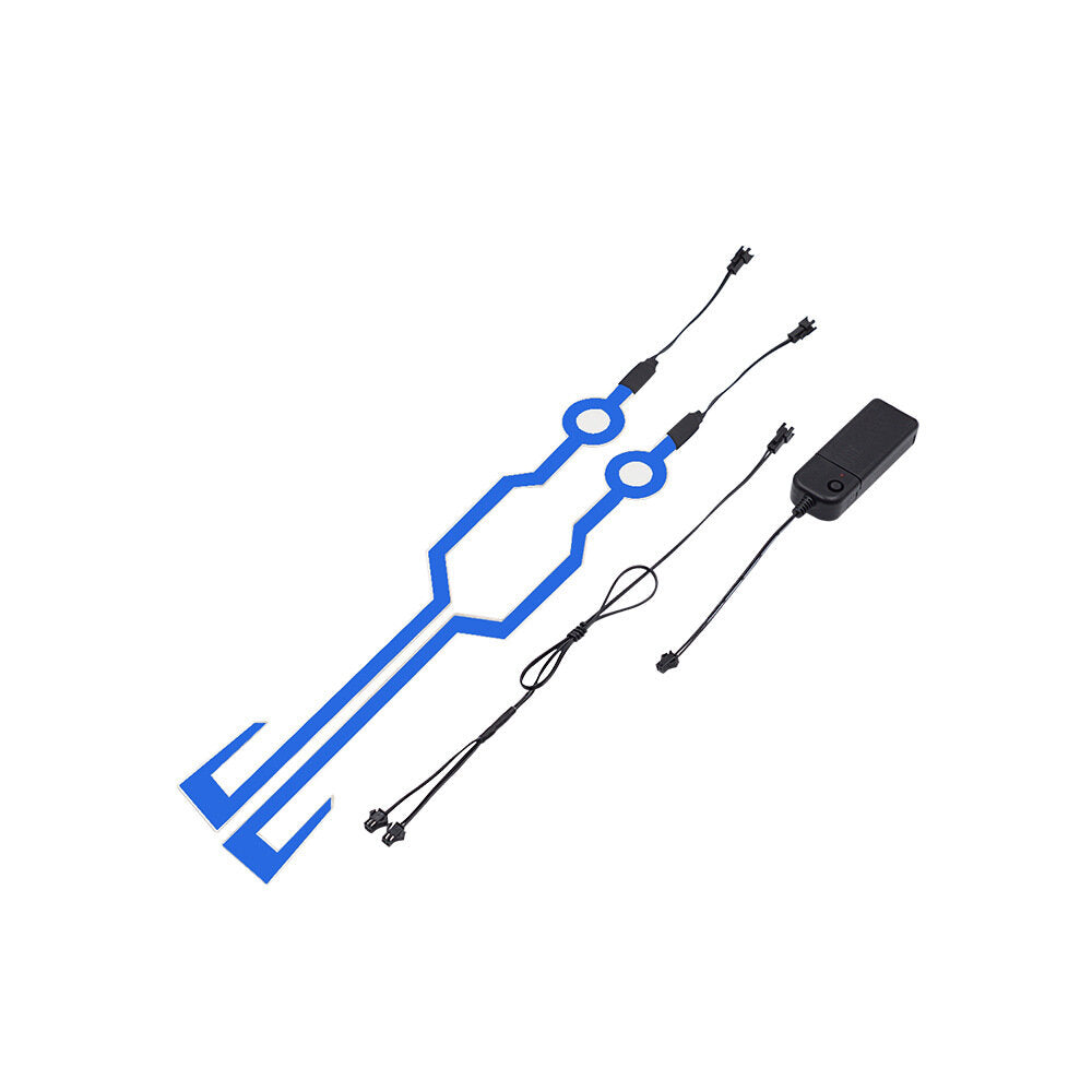 2PCS Waterproof Cycling Helmet Light Riding Signal EL Strip Flashing LED Durable Kit Bar DIY Bicycle Helmet Strip Light