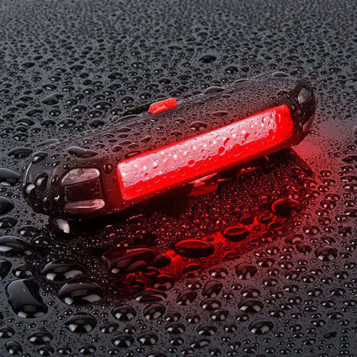 Waterproof Bike Tail 500mAh Rear USB Charging 5 Modes Flashlight With COB Lamp