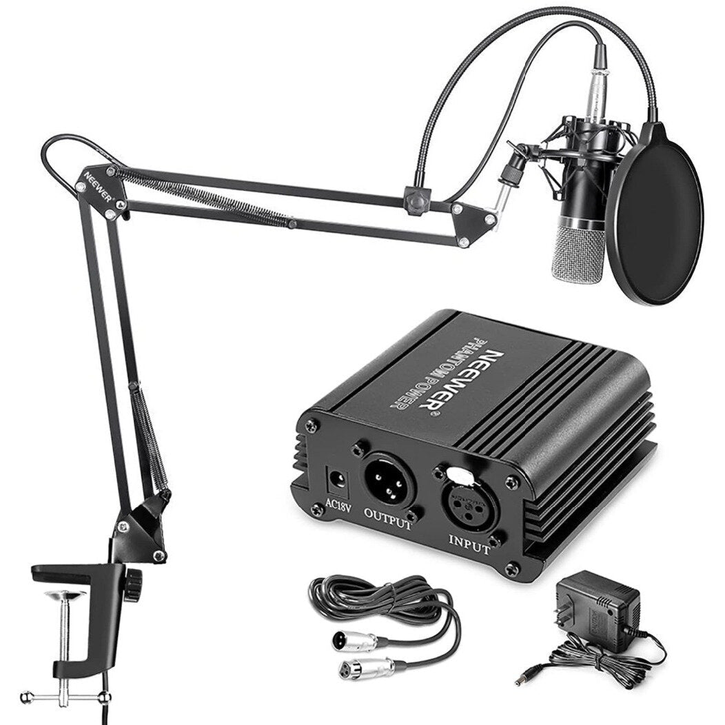 Studio Condenser Microphone Kit for PC Karaoke Youtube Professional Recording Live Broadcast with Stand