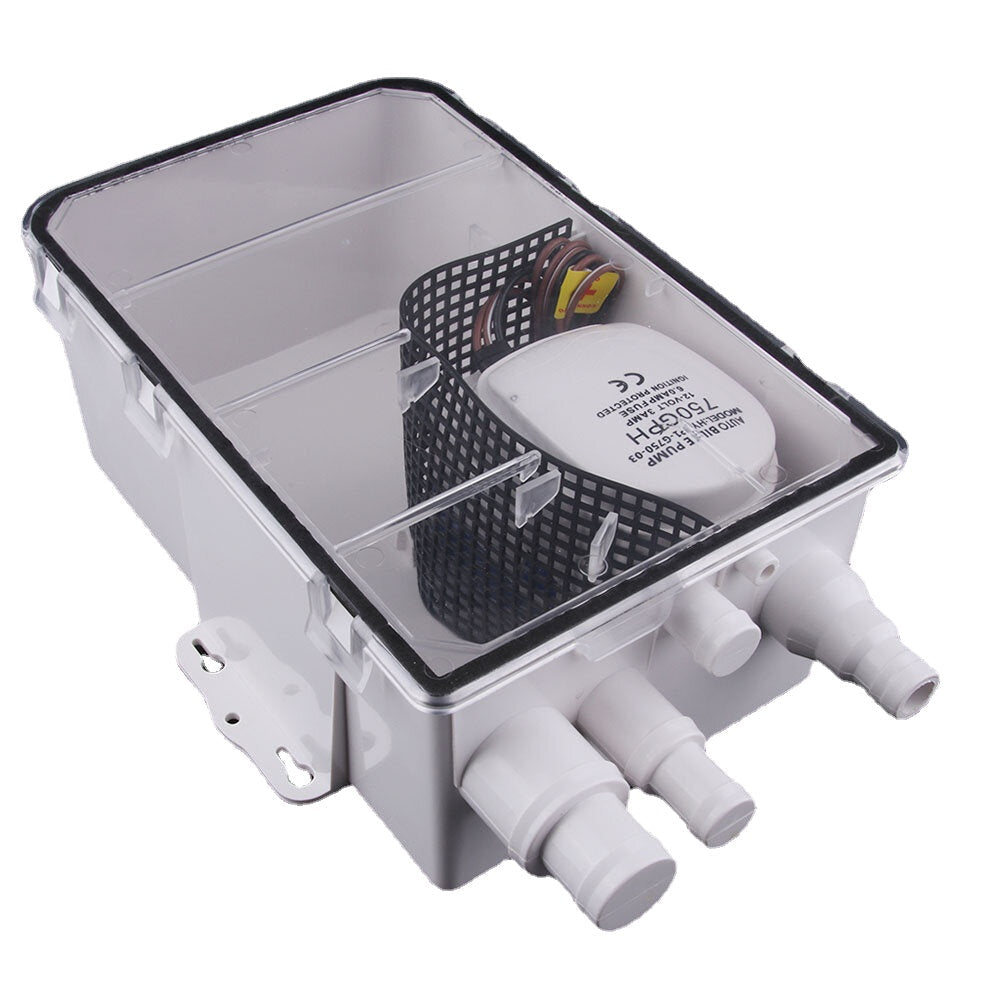 24V 750GPH 47.5 L/min Shower Sump Water Pump Multi Port Marine Boat Drain System Kit For Boat Marine Yacht RV Truck Trailer
