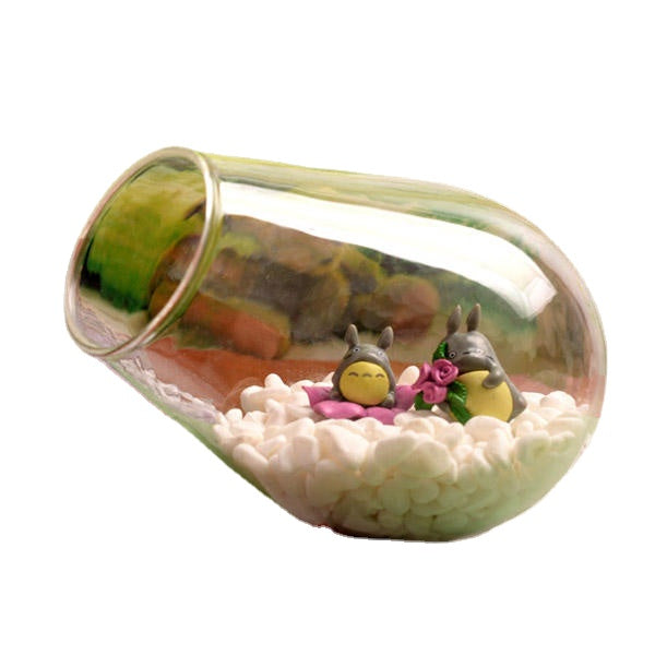 Cannon Shaped DIY Moss Micro Landscape Glass Bottle Succulent Plants Vase Home Decoration