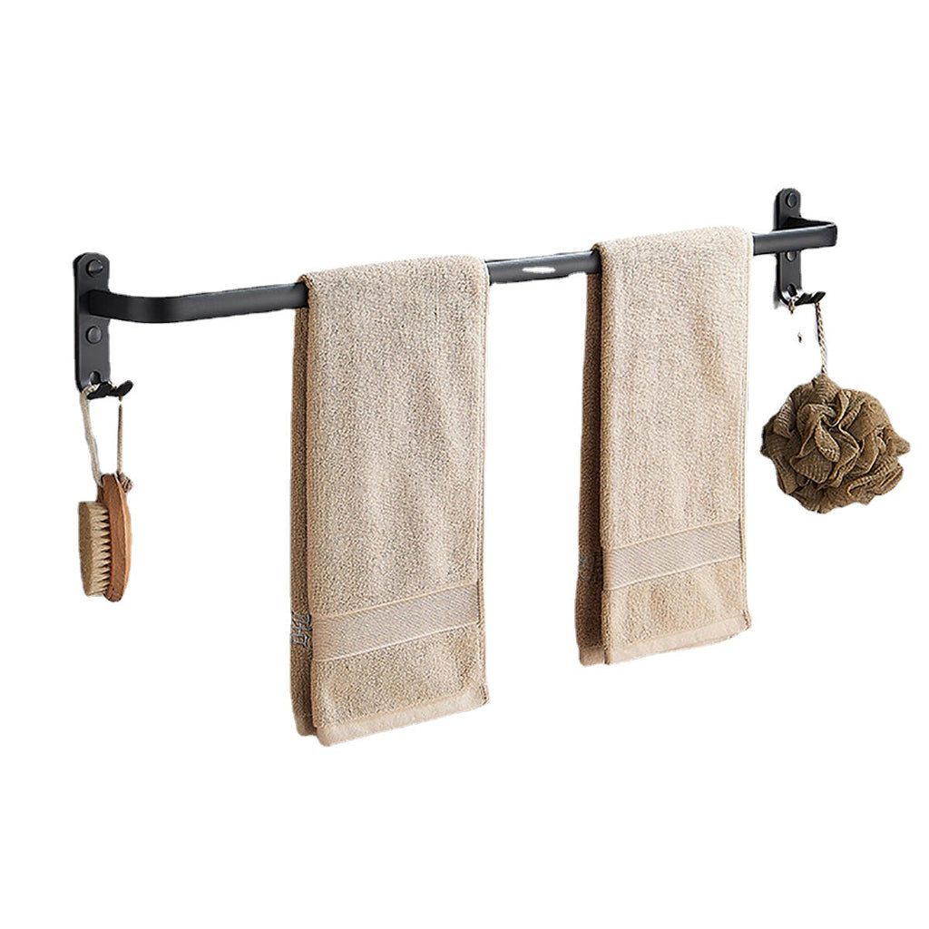 Towel Hanger Wall Mounted 30-50 CM Towel Rack Bathroom Aluminum Black Towel Bar