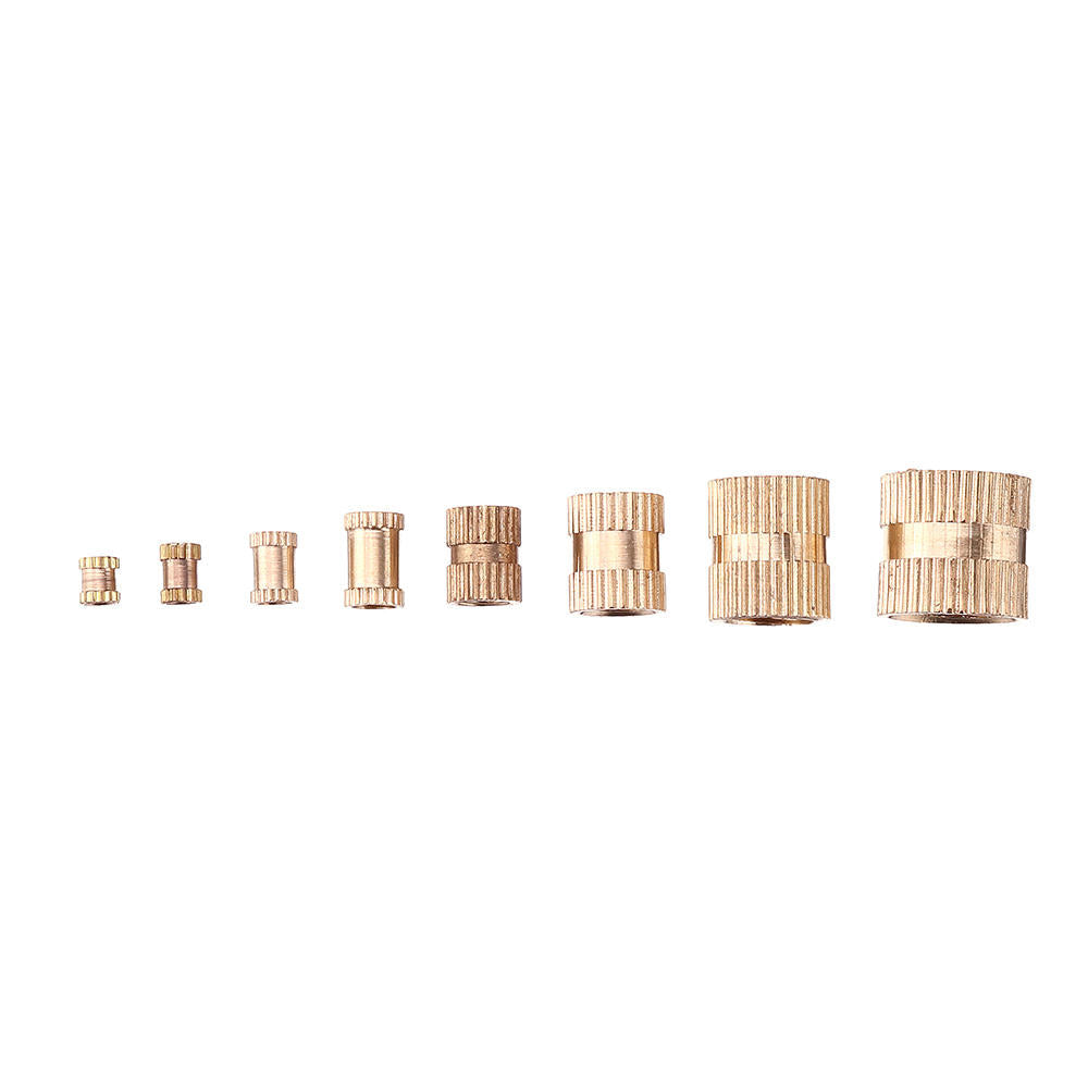 70Pcs M2/M2.5/M3/M4/M5/M6/M8/M10 Knurled Brass Round Female Thread Knurled Nuts Round Insert Embedment Nut Assortment Set