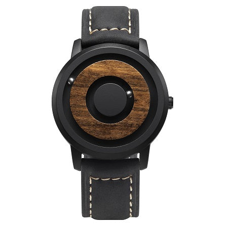 Minimalist Novelty Wood Dial Magnetic Scaleless Belt Natural Forest Fashion Men's Couple Watch