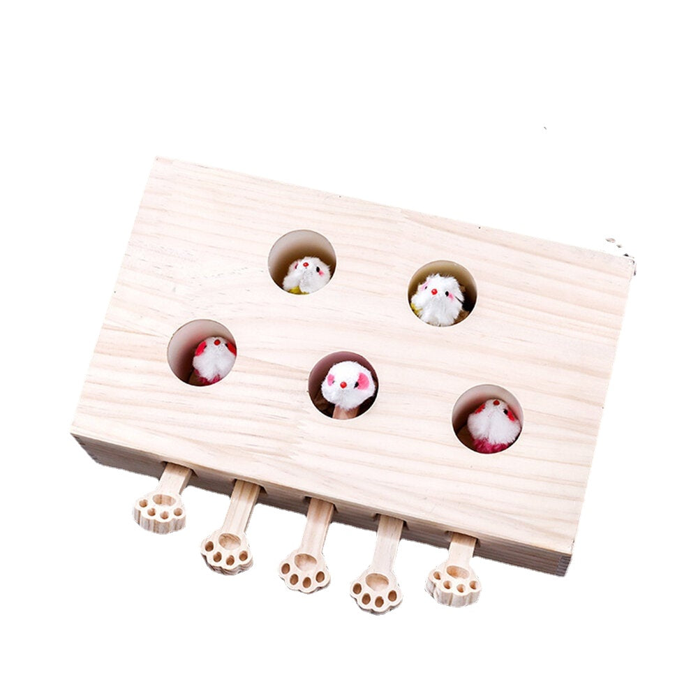 Cat Toys Hamster Machine Funny Cat Toy Solid Wood Pet Supplies Whac-A-Mole Mouse
